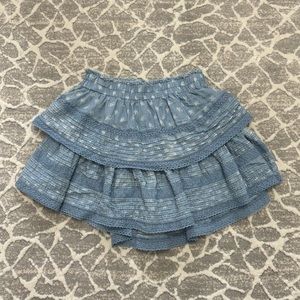 Aerie Blue Floral Frill Skirt